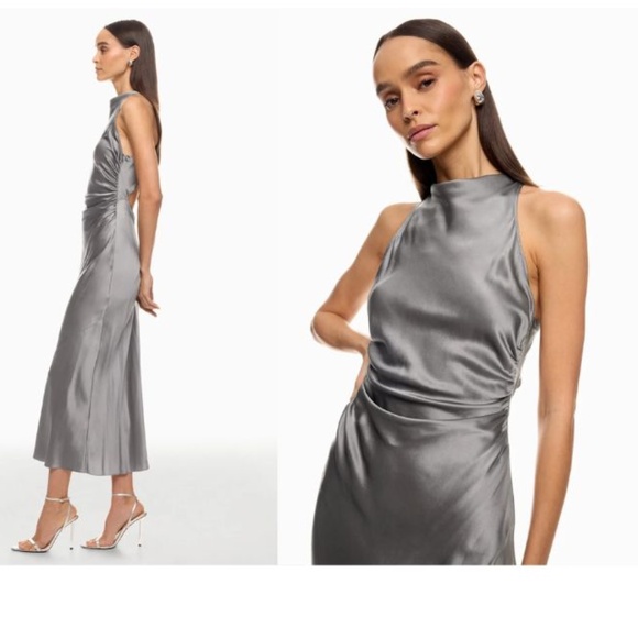 Reformation - Grey - Casette Silk Dress - 0 - Picture 2 of 13
